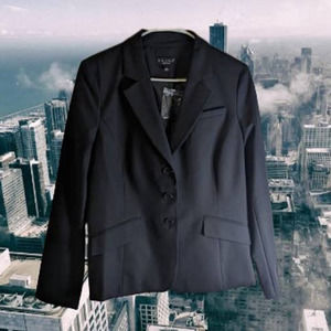 Dialogue Essentials 12 NWOT lined black woman's blazer, Jacket. Fall, Office.